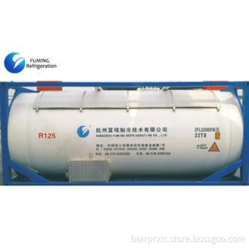 SGS CF3CHF2 R125 AC Refrigerant Gas Bulk ISO Tank For Indus